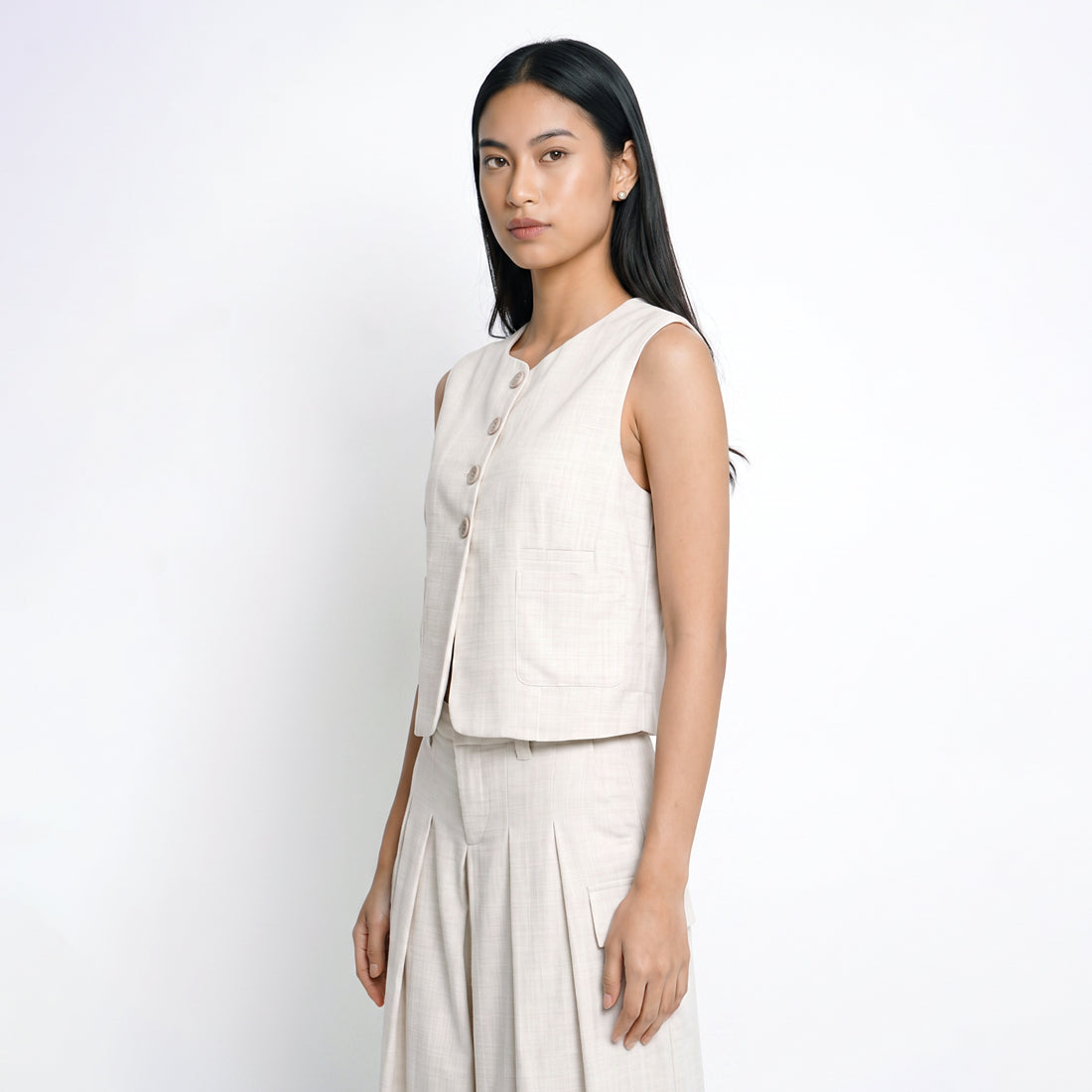 Triset Casual Rompi Outer Wanita Semi Crop Tanpa Lengan | Reguler Fit | TJ6001151