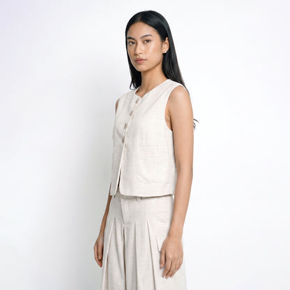 Triset Casual Rompi Outer Wanita Semi Crop Tanpa Lengan | Reguler Fit | TJ6001151