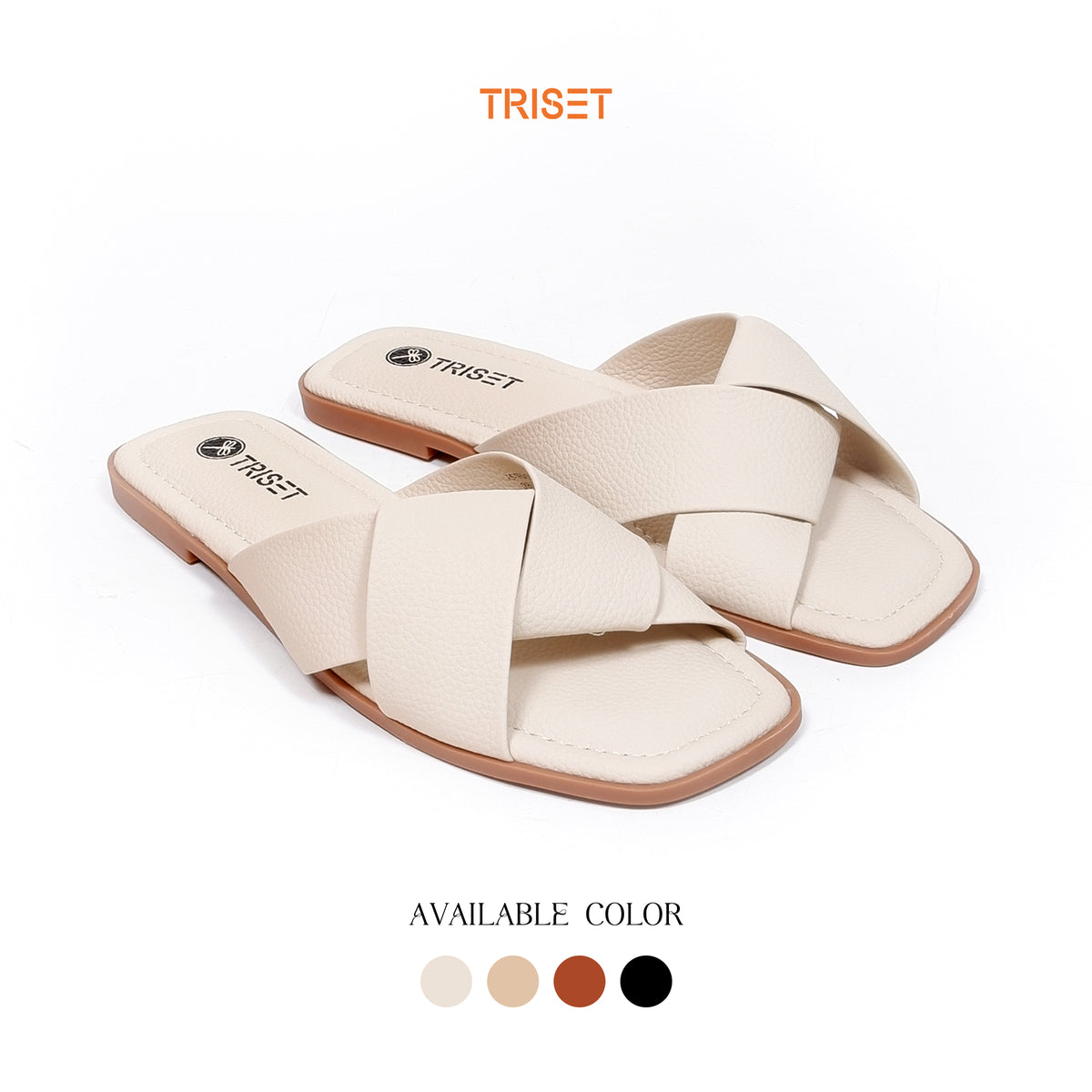 Triset Sandal Wanita | Flat | Slide | Selop Casual | TF6400203