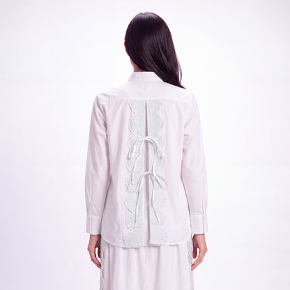 Triset Casual Blouse Wanita Lace Up Back Tali Pita Lengan Panjang | Reguler Fit | TR310729A