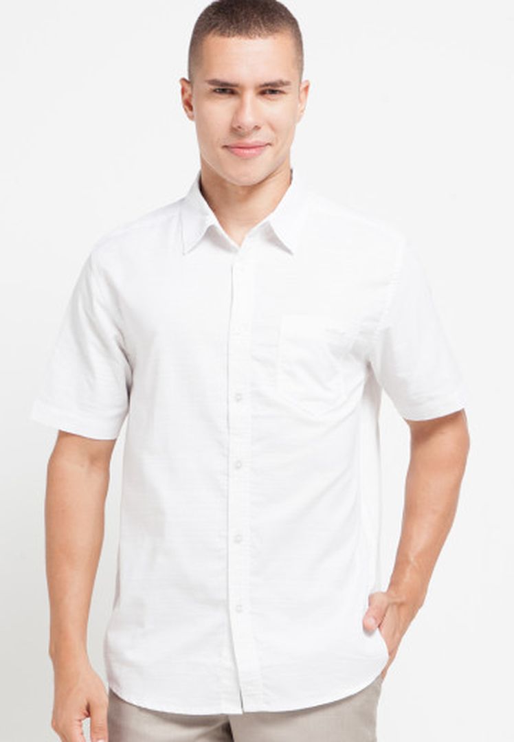 WATCHOUT CASUAL OXFORD ABERDEEN SHIRT - WS900100002WHITE