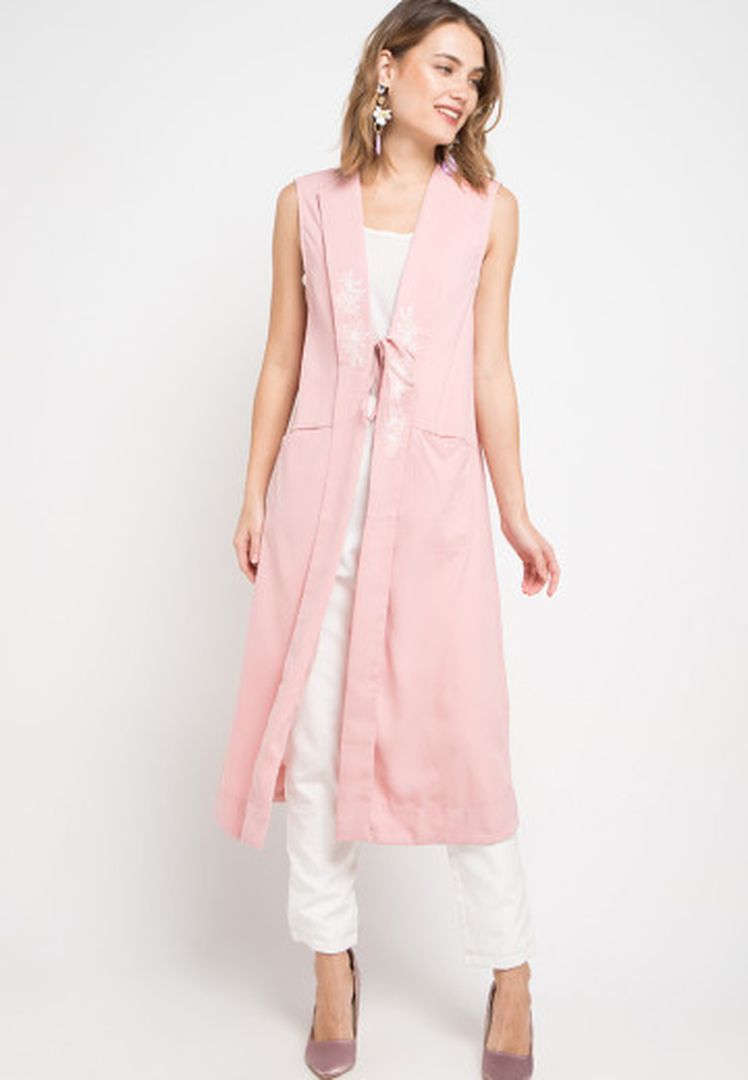 TRISET LADIES MADELYN SLEEVELESS LONG BLAZER - LD5000600