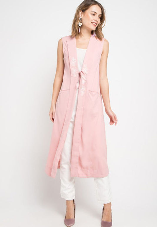 TRISET LADIES MADELYN SLEEVELESS LONG BLAZER - LD5000600